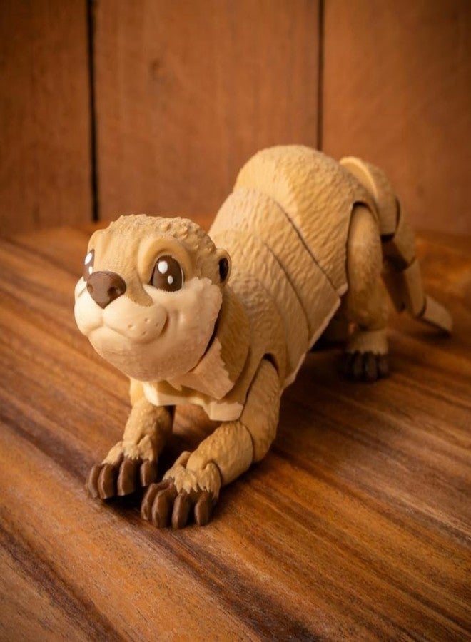 VUNDO 3D Printed Otter, 3D Printed Animals Toy, Full Articulated Flexible Fidget Toys - Brown- Small - 6Inch - Image 3